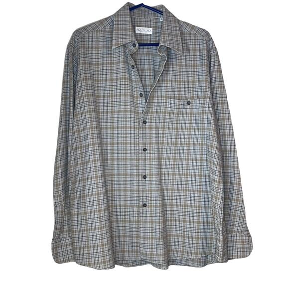 Rick Pallack Plaid Long Sleeve Shirt Size: Large. Made in Italy - Picture 1 of 3